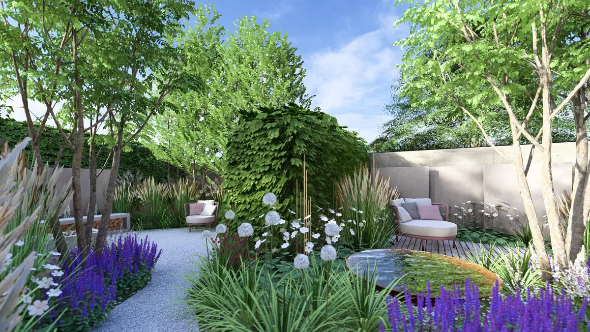 Dvě oddělené části zahrady