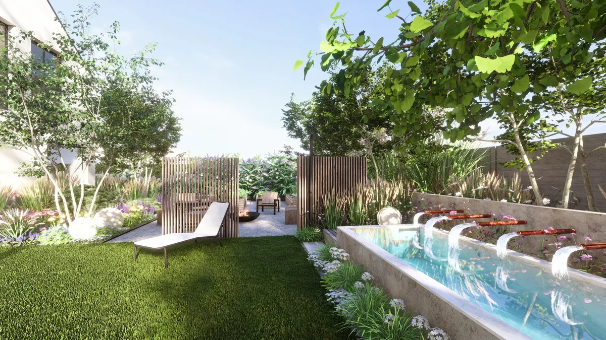 Moderni vodni prvek v zahrade