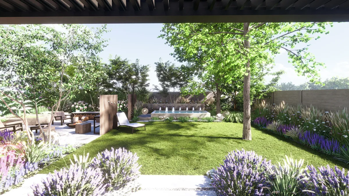 Stredova osa zahrady vodni prvek