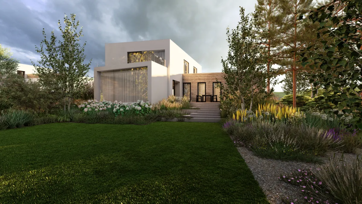 Zahrada se saun ou pod borovicemi pobytovy travnik1